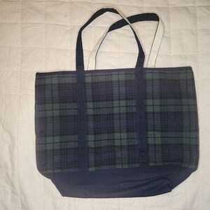 Plaid Tote Bag with Dual Handles